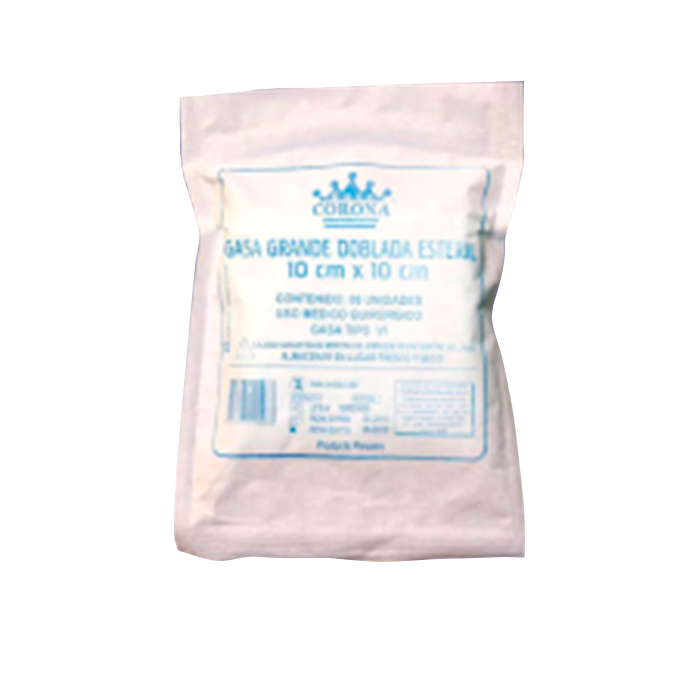 Gasa Grande Doblada Estéril 10 cm x 10 cm