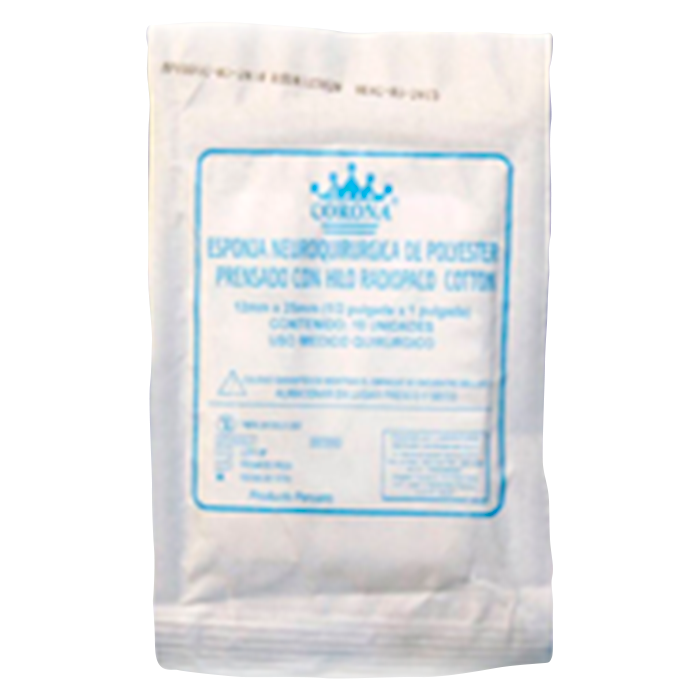 Esponja Neuroquirurgica de Polyester Prensado con Hilo Radiopaco Cotton